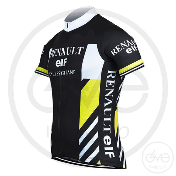 Maillot Cycliste Vintage Réplica Renault - Jaune - Taille L - Manches Courtes - Homme