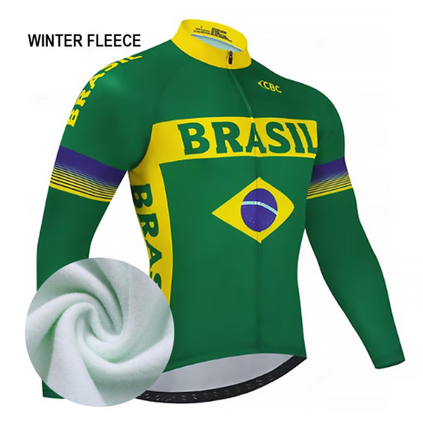 Maillot Cyclisme Brésil Unisexe - Haut Vélo Manches Courtes - 100% Polyester - Neuf