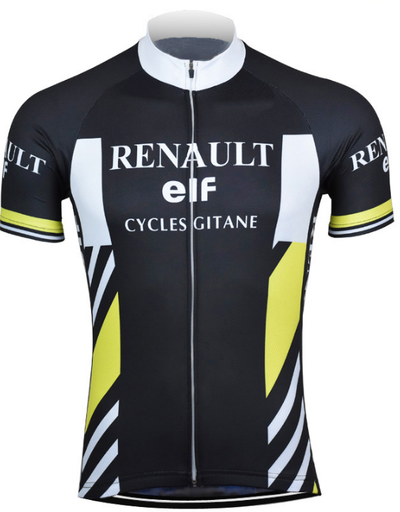 Maillot Eté Cycliste Vintage RENAULT Noir Bernard Hinault