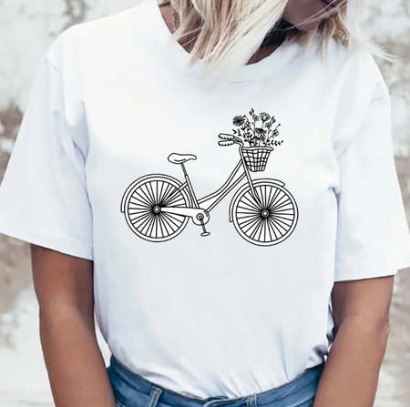 T-SHIRT FEMME MODE CYCLISTE FLEURS