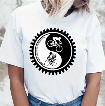 T-SHIRT FEMME MODE CYCLISTE YIN & YANG