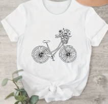 T-SHIRT FEMME MODE CYCLISTE FLEURS