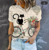 T-SHIRT FEMME MODE CYCLISTE CHAT