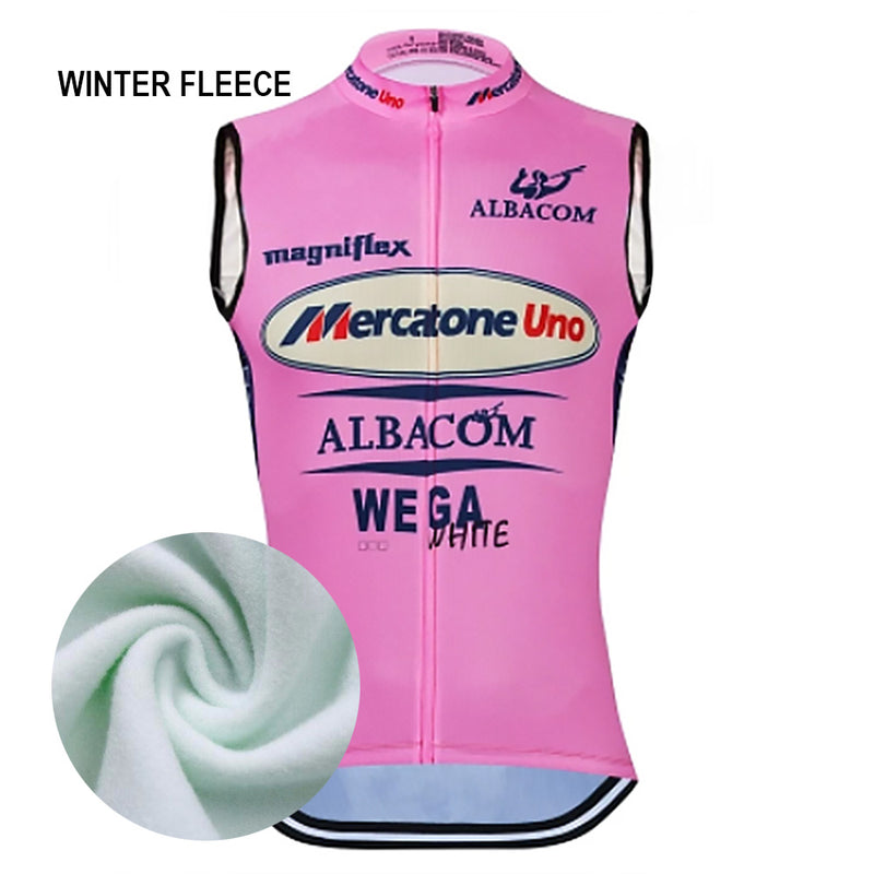Coupe-Vent Cyclisme Sans Manches HIVER MERCATONE UNO ALBACOM WEGA Rose