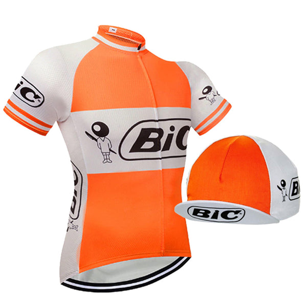 Maillot Cycliste Vintage BIC Années 80 Vestisport Orange Taille M