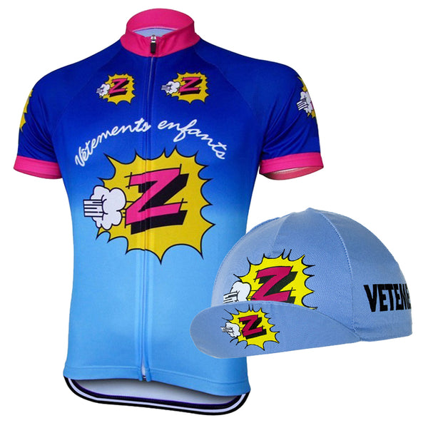 Maillot De Cyclisme Vintage DESCENTE Pour Homme Bleu