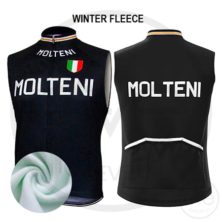 Coupe-Vent Cyclisme Sans Manches HIVER MOLTENI NOIR