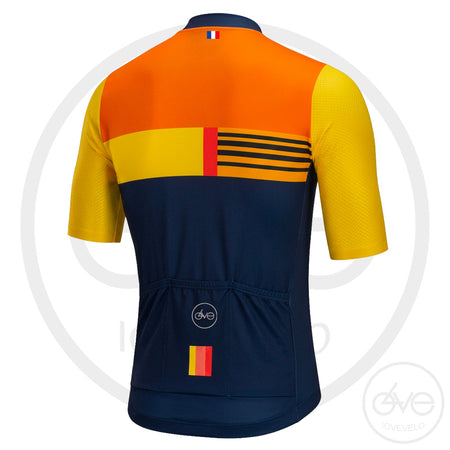 Maillot Design Orange Jaune Bleu