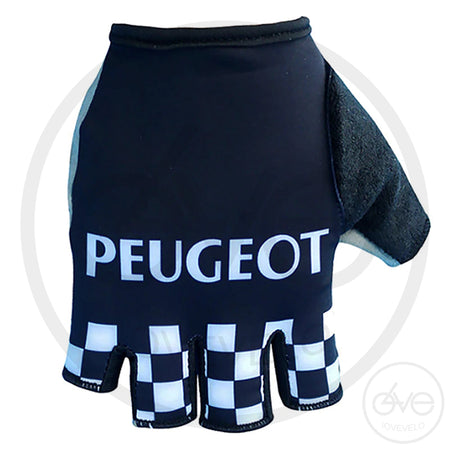 Gants Cyclistes Vintage PEUGEOT NOIR