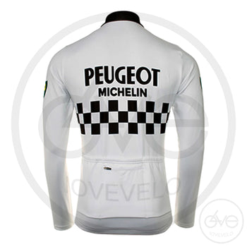 Maillot Hiver Vintage PEUGEOT BP Blanc