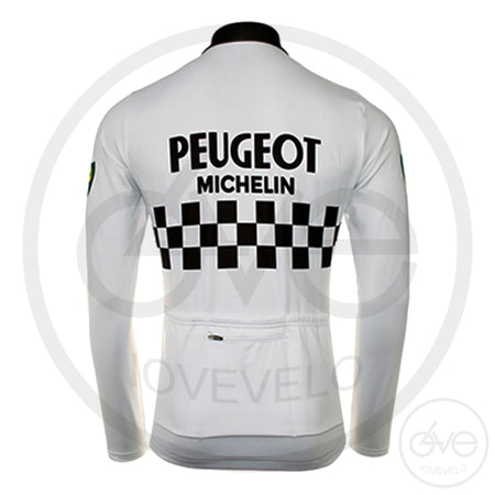 Maillot Hiver Vintage PEUGEOT BP Blanc