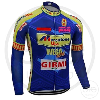 Maillot Long Eté Vintage MERCATONE UNO WEGA BLEU