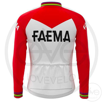 Maillot Long Eté Vintage FAEMA rouge & blanc