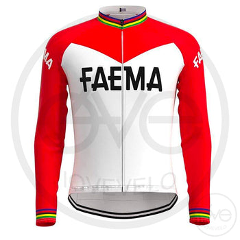 Maillot Long Eté Vintage FAEMA rouge & blanc