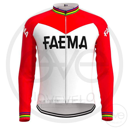 Maillot Long Eté Vintage FAEMA rouge & blanc