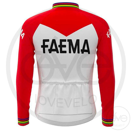 Maillot Hiver Vintage FAEMA rouge & blanc