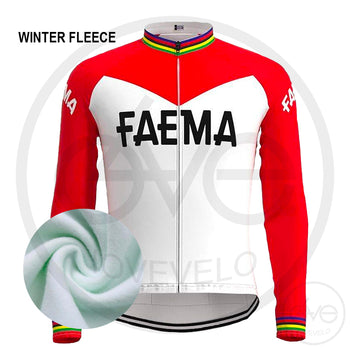 Maillot Hiver Vintage FAEMA rouge & blanc