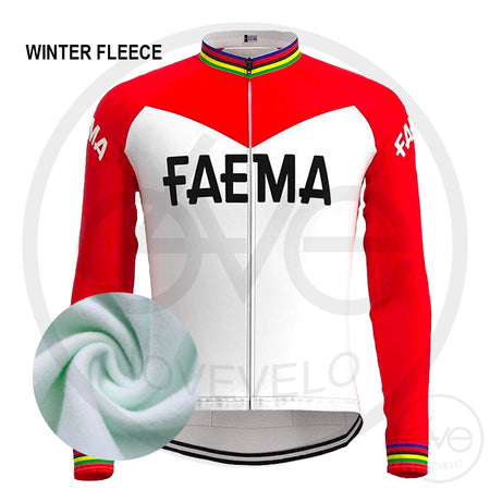 Maillot Hiver Vintage FAEMA rouge & blanc