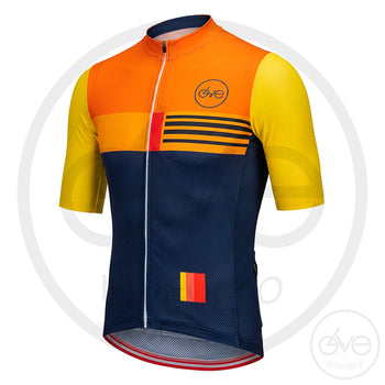 Maillot Design Orange Jaune Bleu