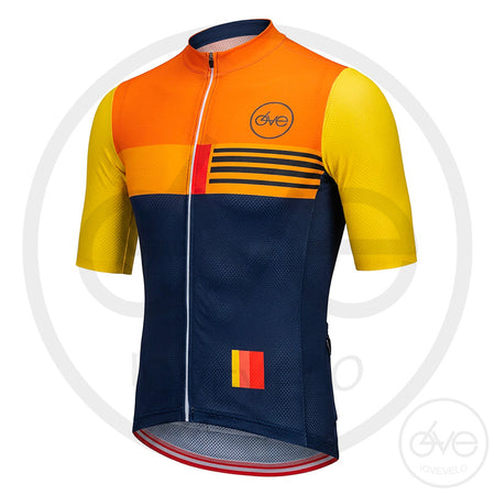 Maillot Design Orange Jaune Bleu