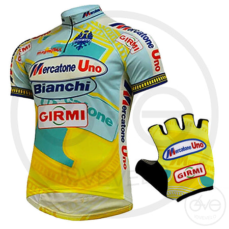 PACK MAILLOT + GANTS MERCATONE UNO VERT CELESTE