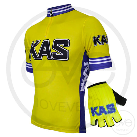 PACK MAILLOT + GANTS KAS JAUNE