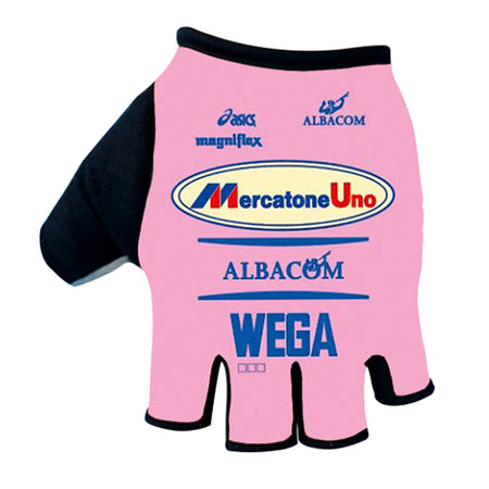 Gants Cyclistes Vintage MERCATONE UNO WEGA ALBACOM ROSE