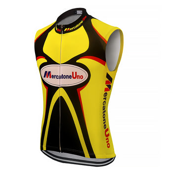 Coupe-Vent Cyclisme Sans Manches ETÉ MERCATONE UNO Jaune Noir Rouge