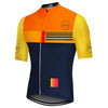 Maillot de Vélo Design Cycliste Orange Jaune Bleu