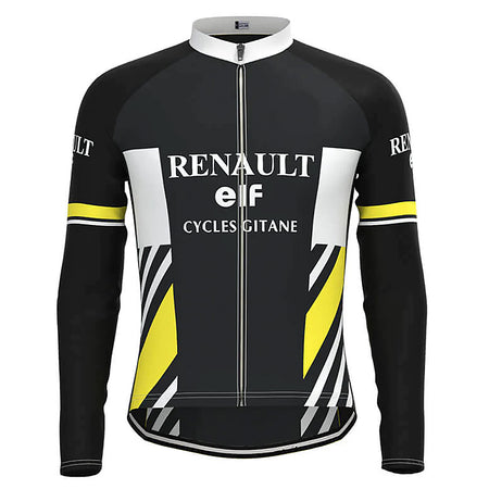 Maillot Long Eté Vintage RENAULT NOIR JAUNE LA VUELTA