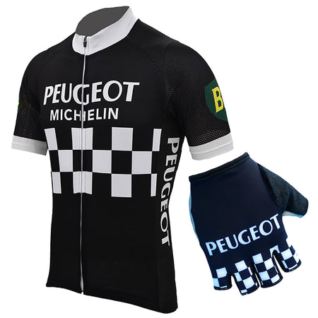 PACK MAILLOT + GANTS PEUGEOT NOIR