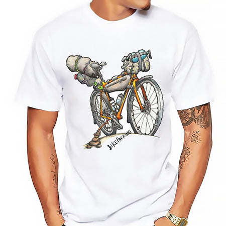 T-SHIRT VINTAGE CYCLISTE BIKE-PACKING