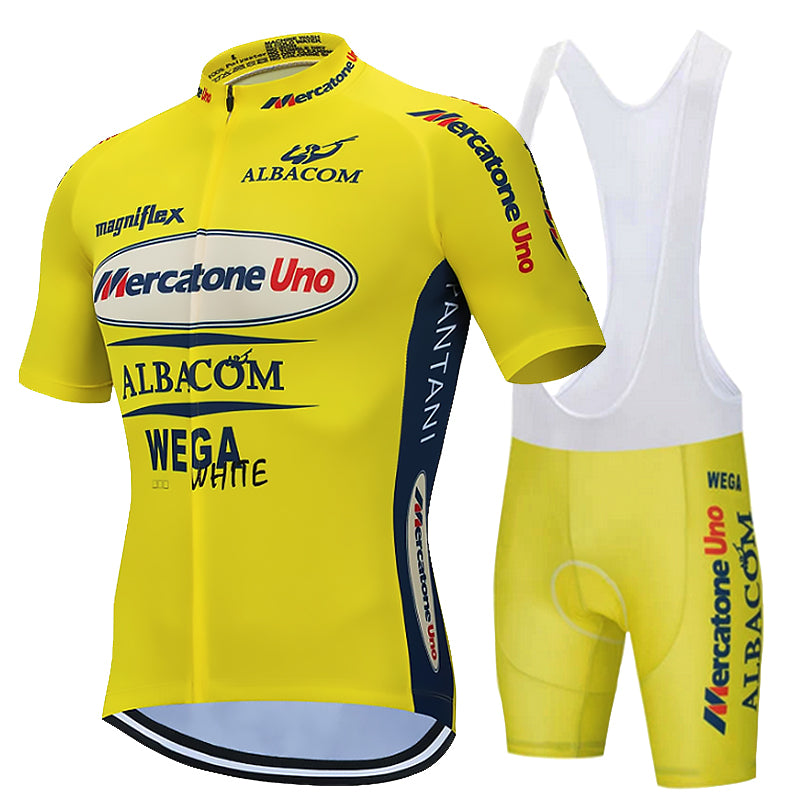 PACK ETE TENUE GANTS CASQUETTE MERCATONE UNO ALBACOM JAUNE
