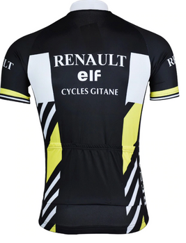 Maillot Eté Cycliste Vintage RENAULT Noir Bernard Hinault