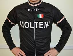 Maillot-Cycliste-Vintage-Molteni-Noir-Hiver d'Eddy. MERCKX